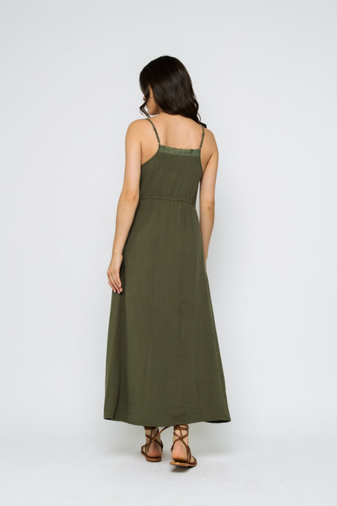 Marilyn-Eyelet Trim Sun Dress
